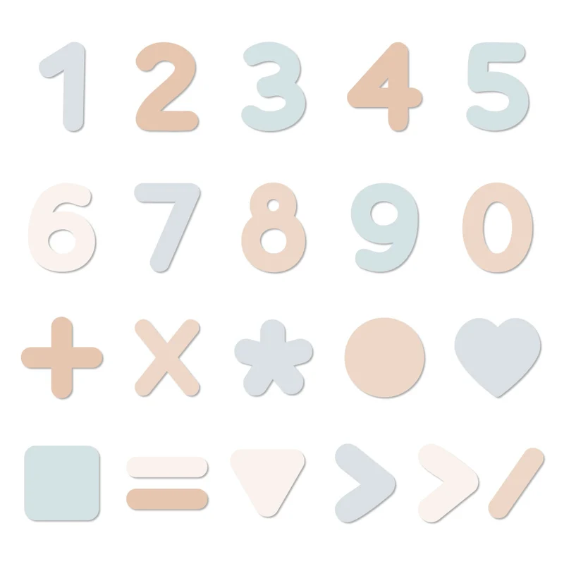 Numbers and Symbols Magnets - Multiple Color Variations Available