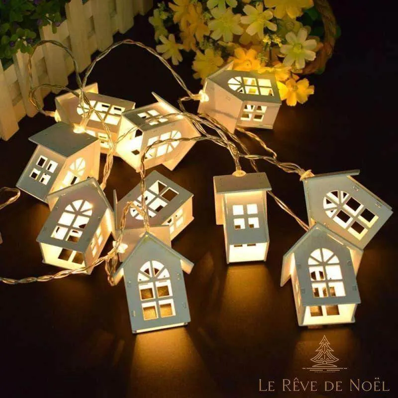 Guirlande intérieure lumineuse - Petites maisons de Noël