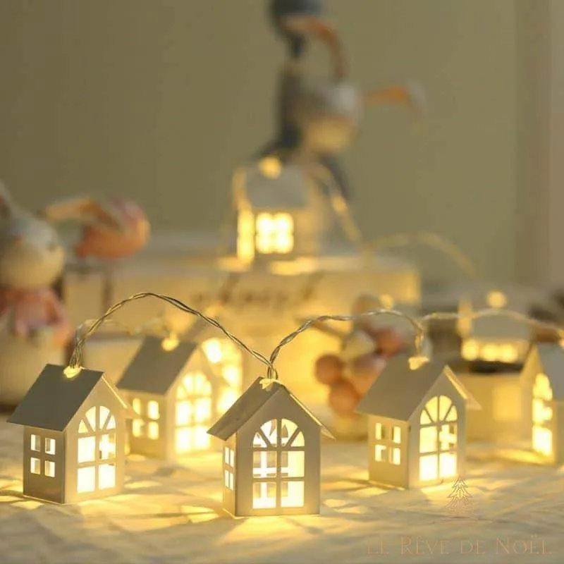 Guirlande intérieure lumineuse - Petites maisons de Noël