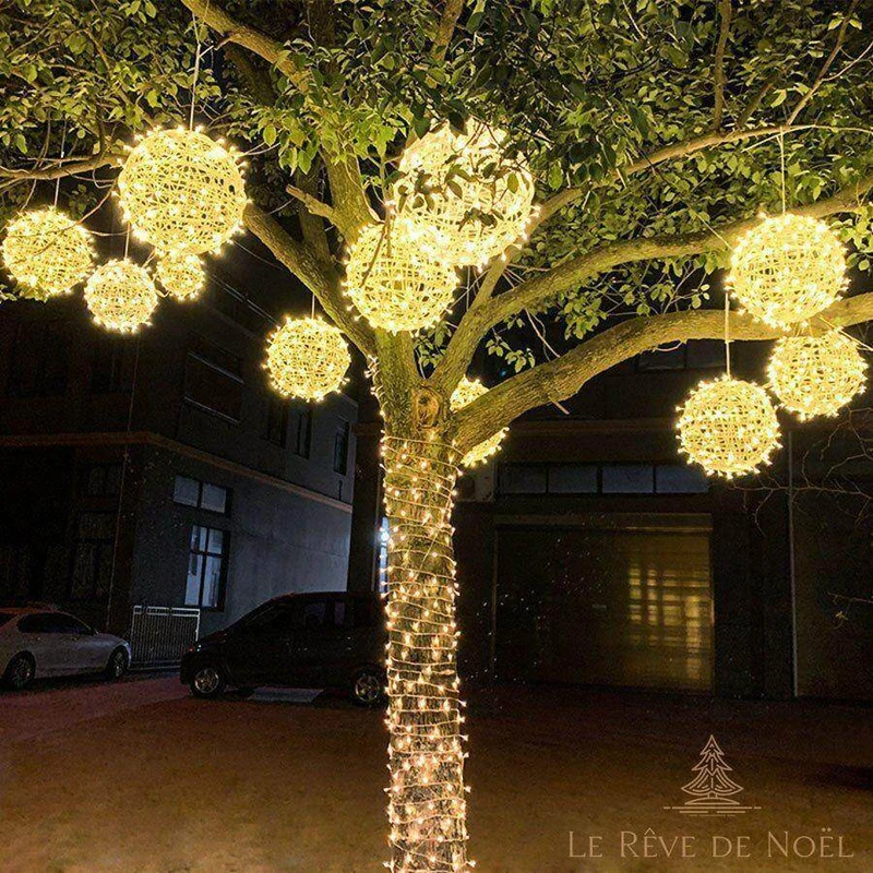 Guirlande boule extérieure lumineuse - Blanc chaud