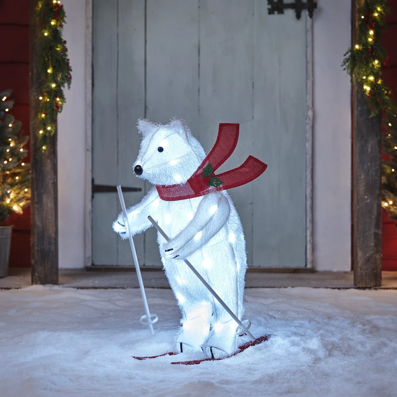 Décoration Lumineuse Sam l’Ours Polaire Skieur