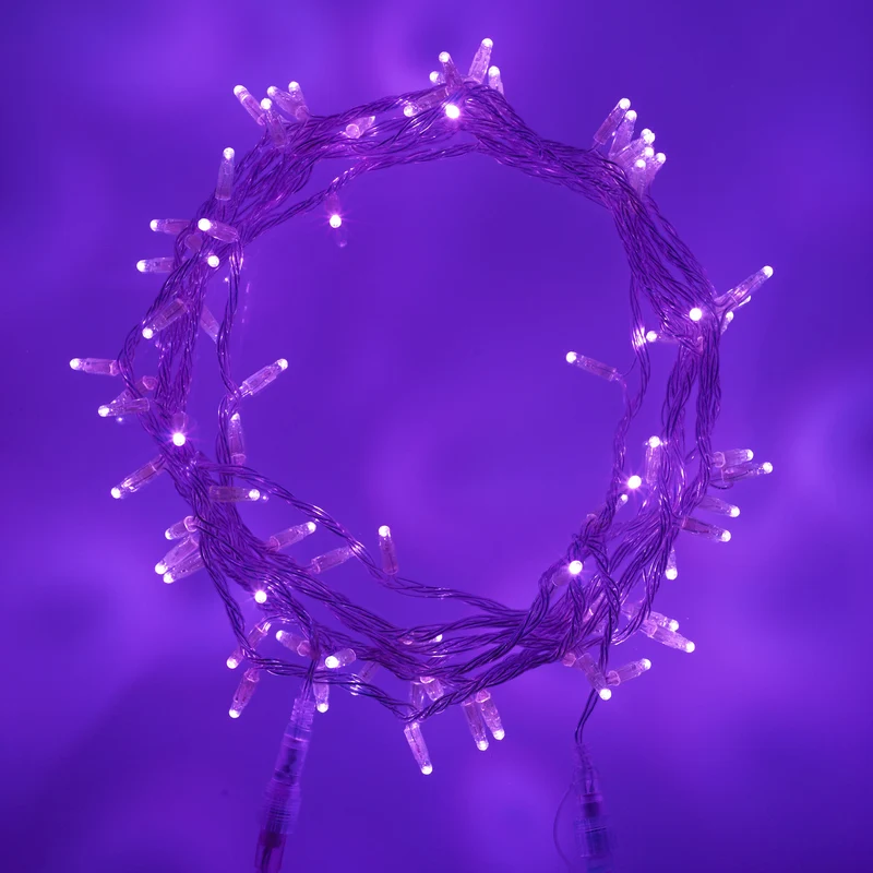 Guirlande Lumineuse Core Connect 10m 100 LED Violette Câble Transparent Raccordable