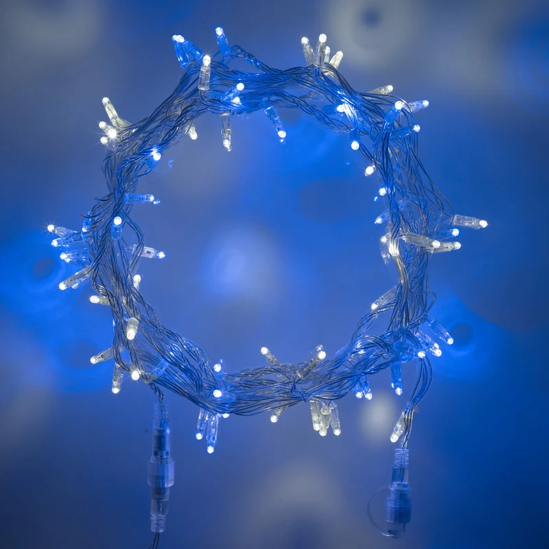 Guirlande Lumineuse Core Connect 10m 100 LED Bleue et Blanche Câble Transparent Raccordable