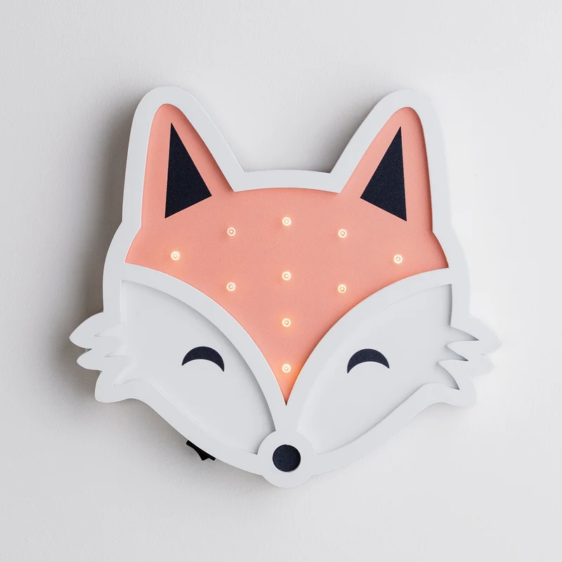 Applique Murale Enfant Mr Fox en Bois à Piles