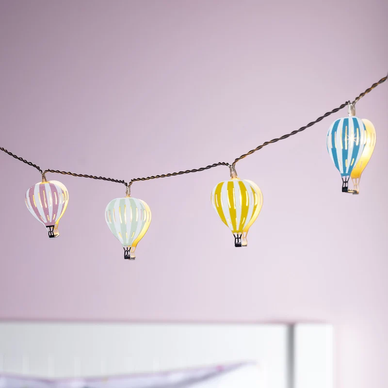 Guirlande Lumineuse Enfant Montgolfières à Piles