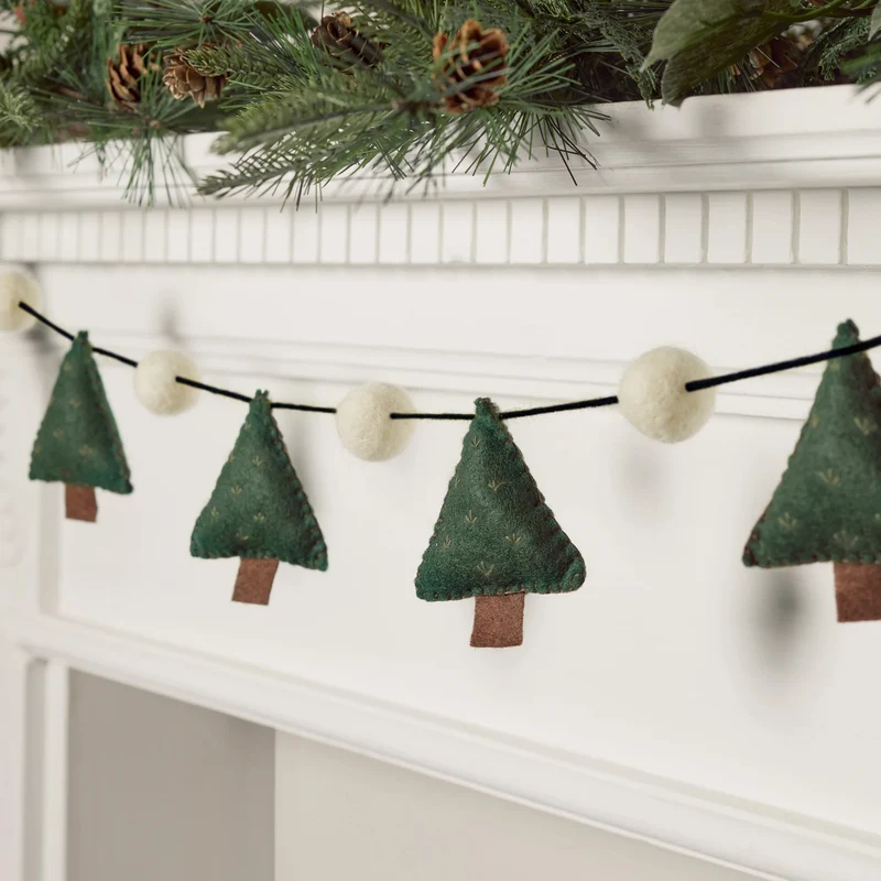 Guirlande de Noël en Feutre Sapins de Noël d'1,30 m