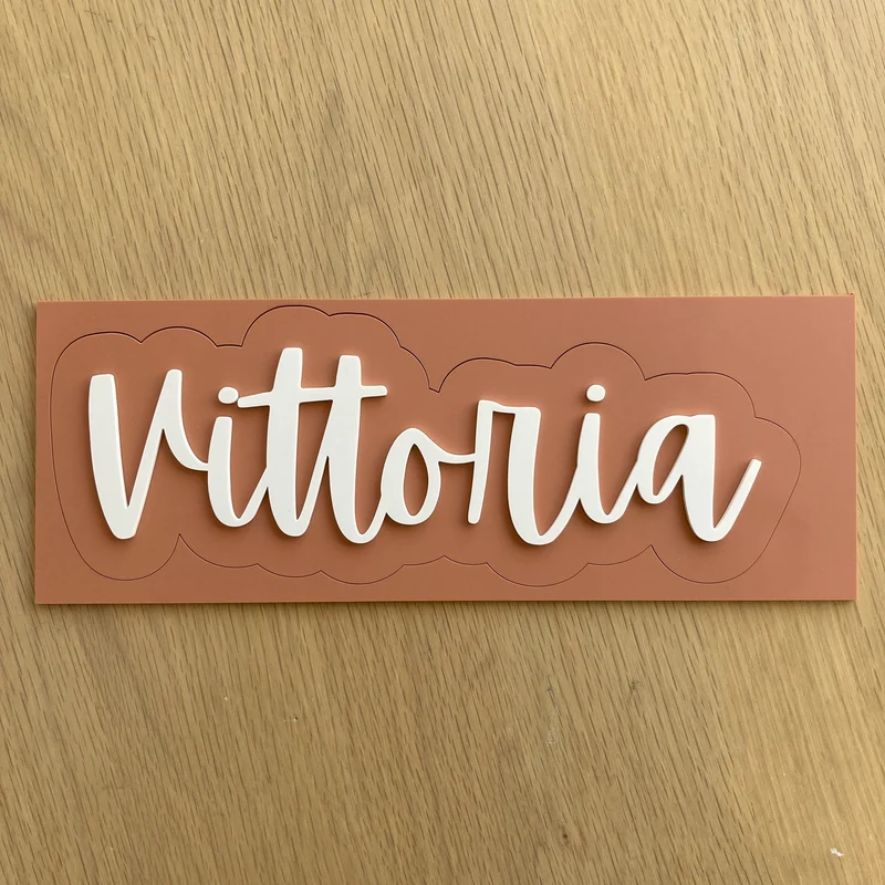 Letras acrílicas Verónica Pequeña - Terracota y Hueso