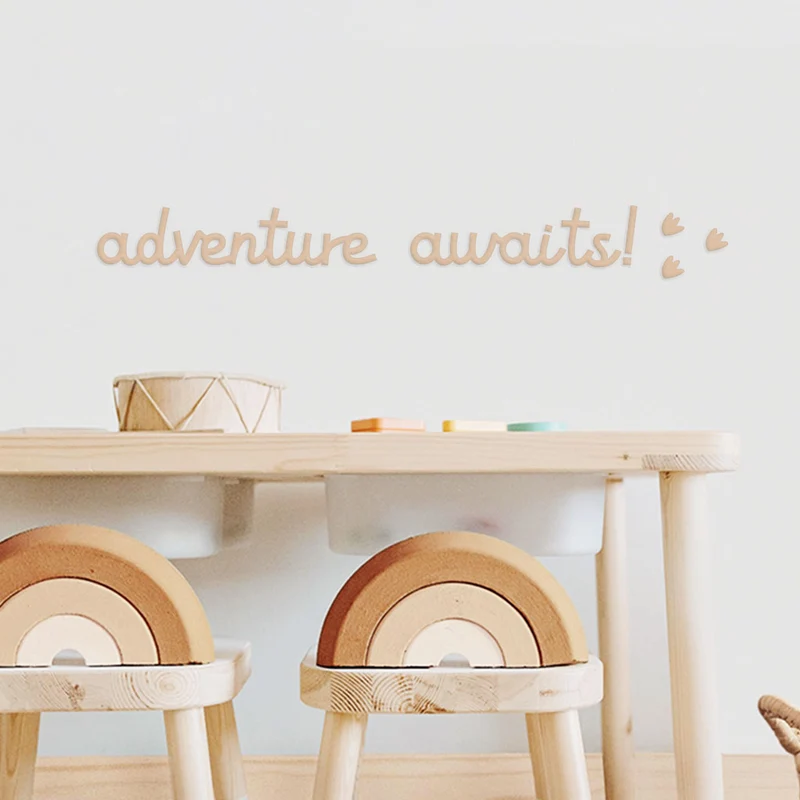 Panneau en bois L'aventure vous attend !