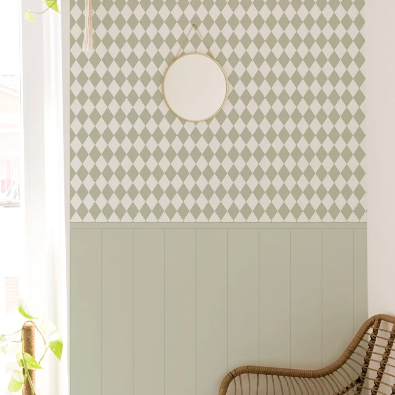 Papel pintado de boiserie con rombos: más colores y tamaños disponibles