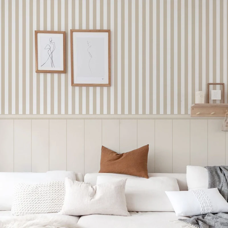 Small Stripes Wallpaper Boiserie-More Colors and Sizes Available