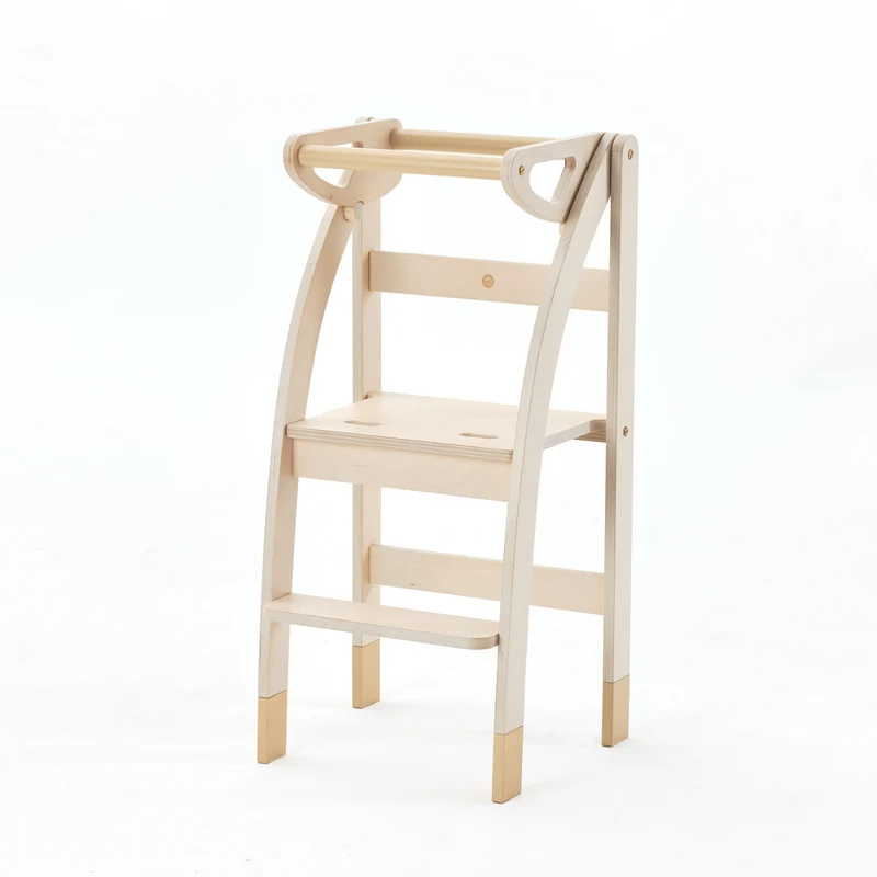 Folding Montessori Tower in Wood and Beige Ettomio