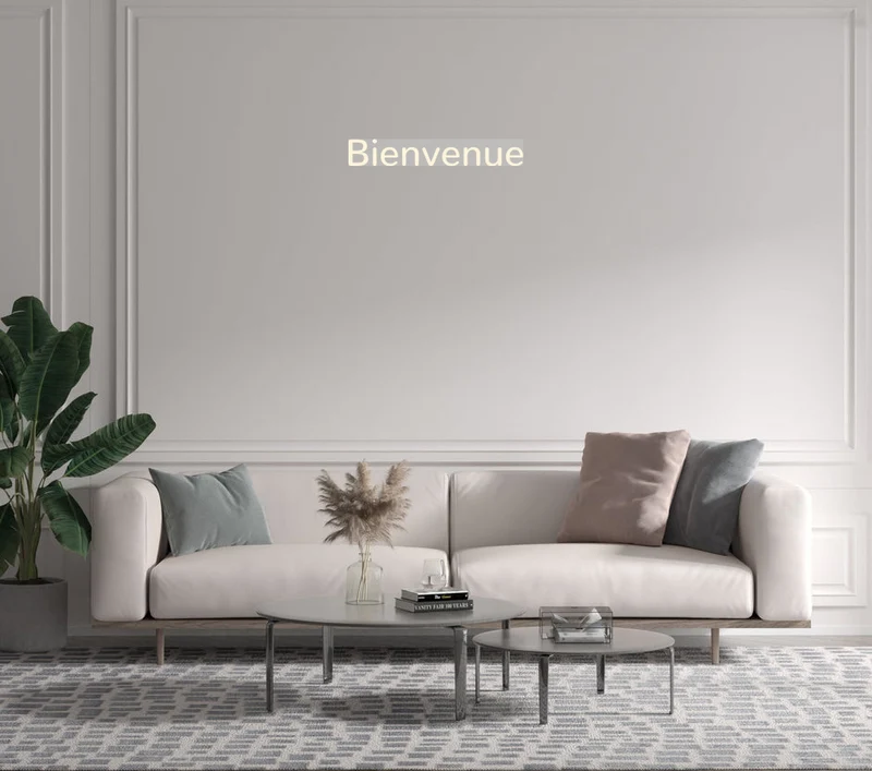 Custom text: Bienvenue