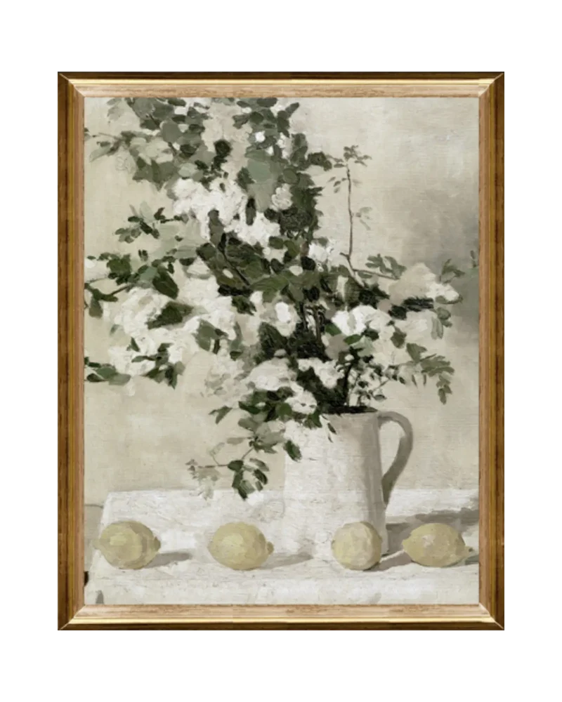 Vase avec citrons Toile Encadrée