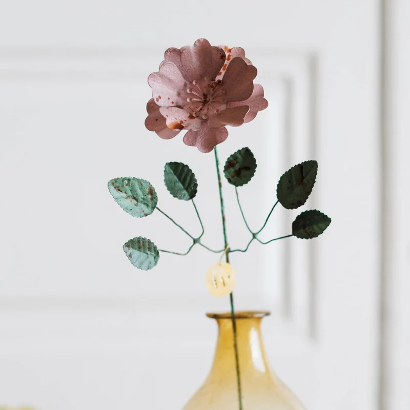 Fleur en laiton Kalika rose
