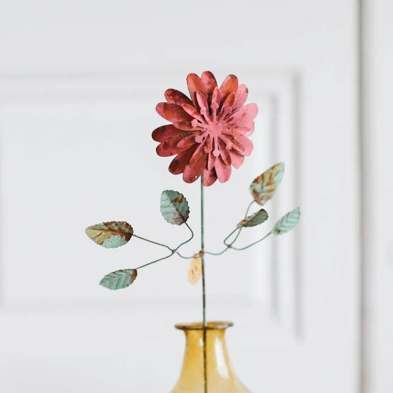 Fleur en laiton Kalika corail
