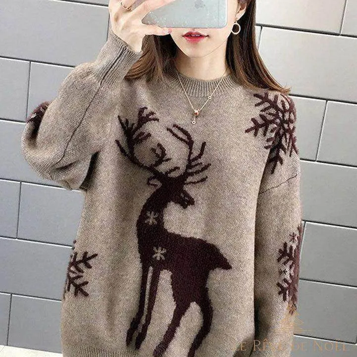 Pull de Noël femme renne