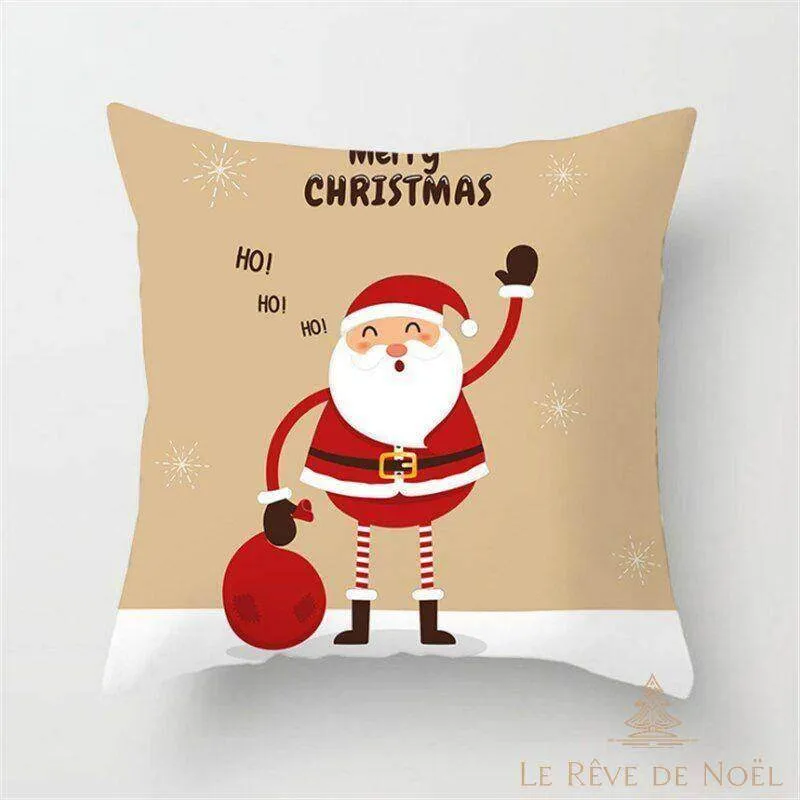 Housse coussin Noël beige