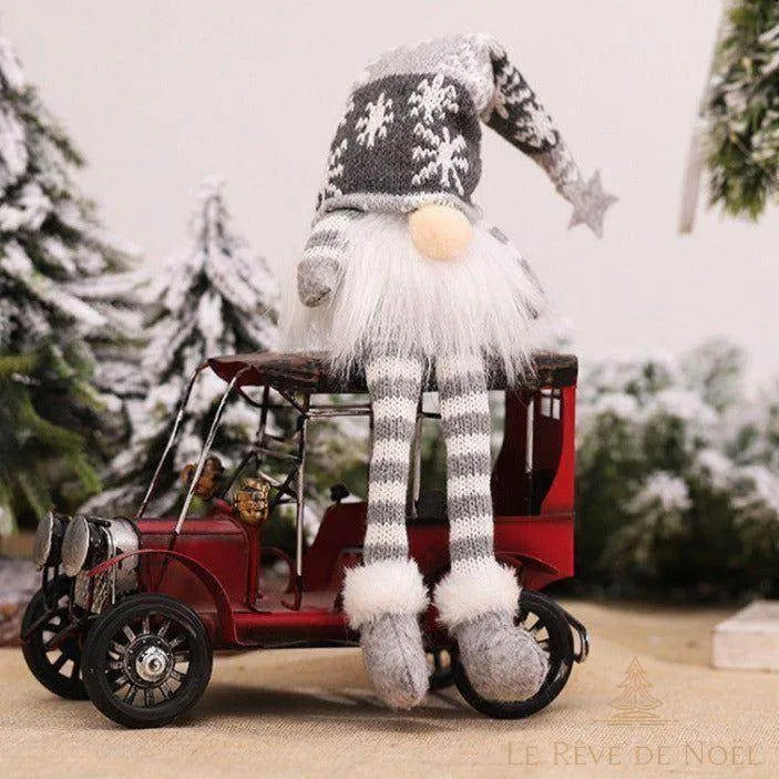 Gnome Lutin de Noël gris