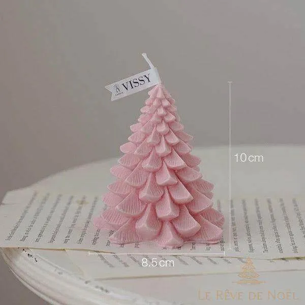 Bougie de Noël - Sapin rose
