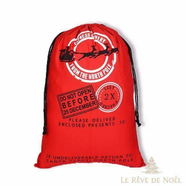 Hotte de Noël Rouge