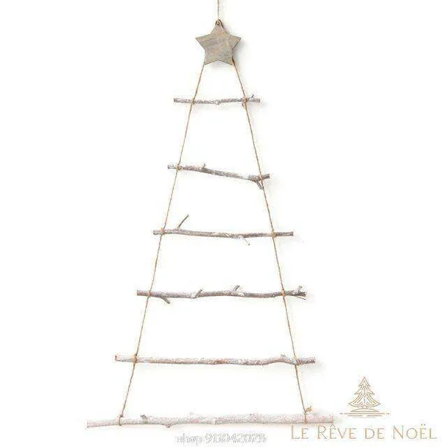 Sapin mural de Noël - Bois flotté