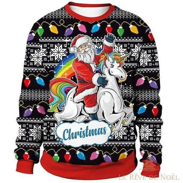 Pull de Noël licorne