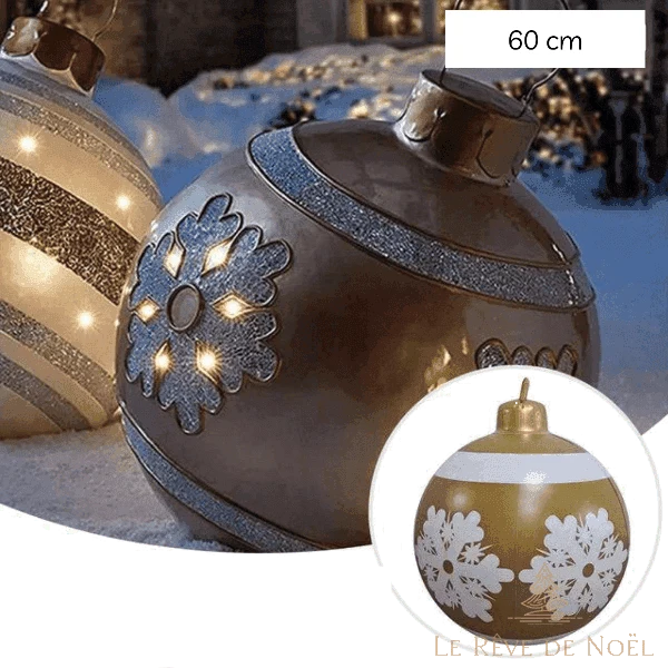 Boule de Noël gonflable 60 cm - Flocon or