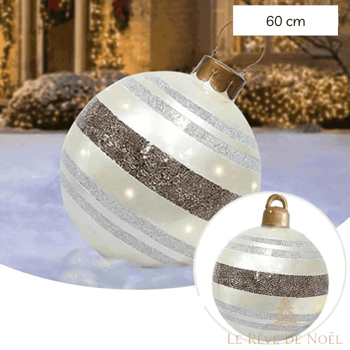 Boule de Noël gonflable 60 cm - Argent