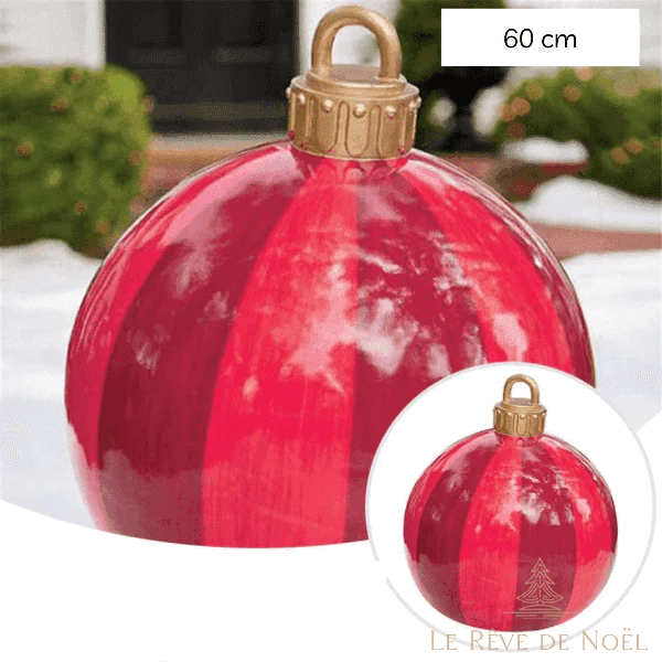 Boule de Noël gonflable 60 cm - Rouge
