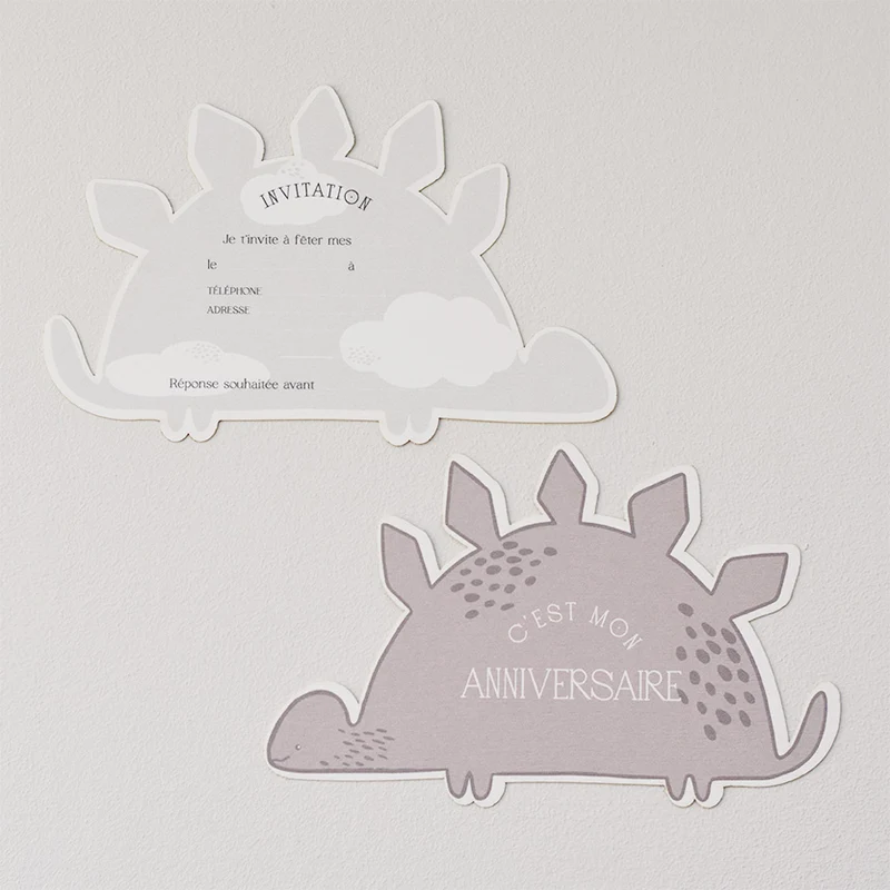 Lot de 6 invitations « DINO » papier