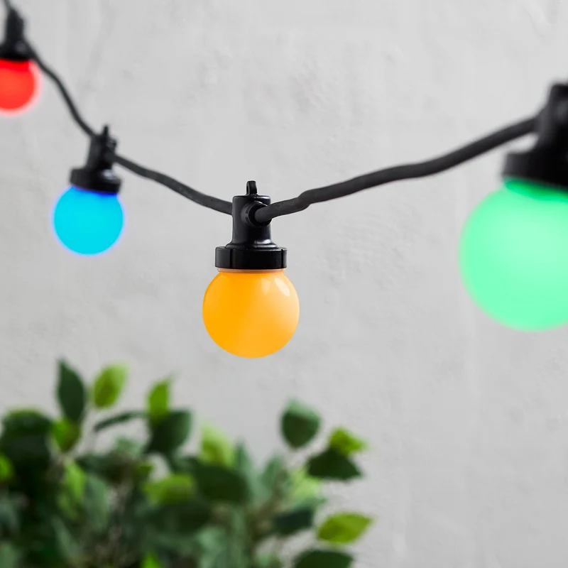 Guirlande Guinguette Pro Connect IP67, 90m 180 LED Multicolores Câble Noir Raccordable