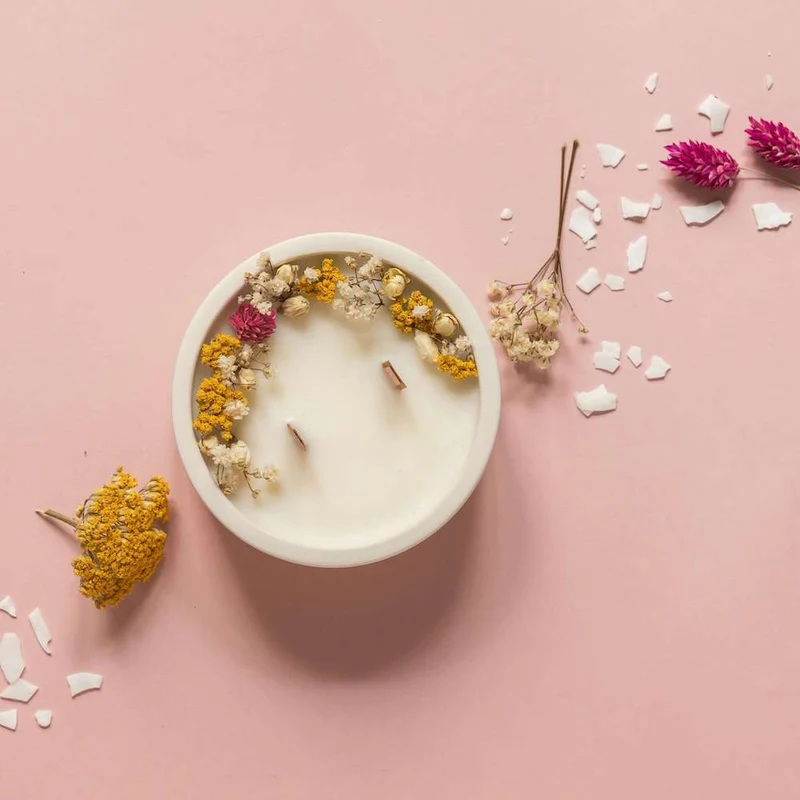 Kit DIY bougie fleurie Jasmin et Phalaris