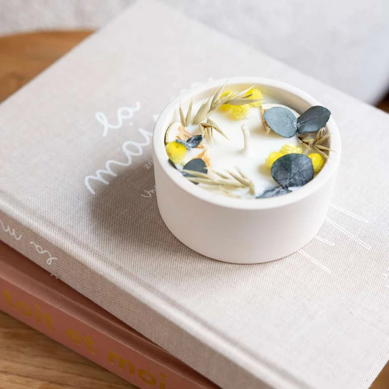 Bougie fleurie yuzu
