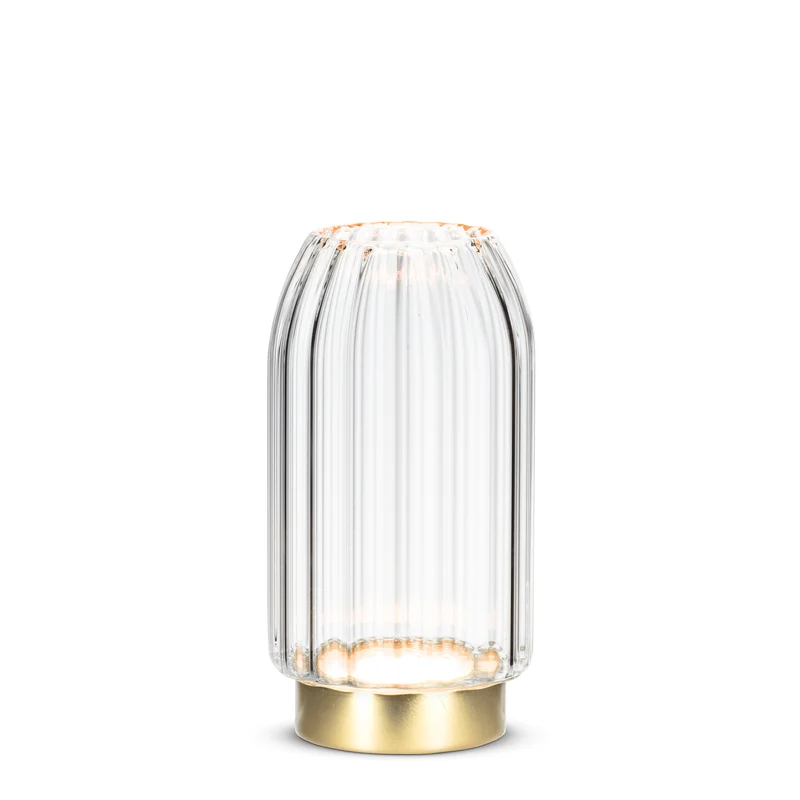 Vase en verre strié - Lumière LED