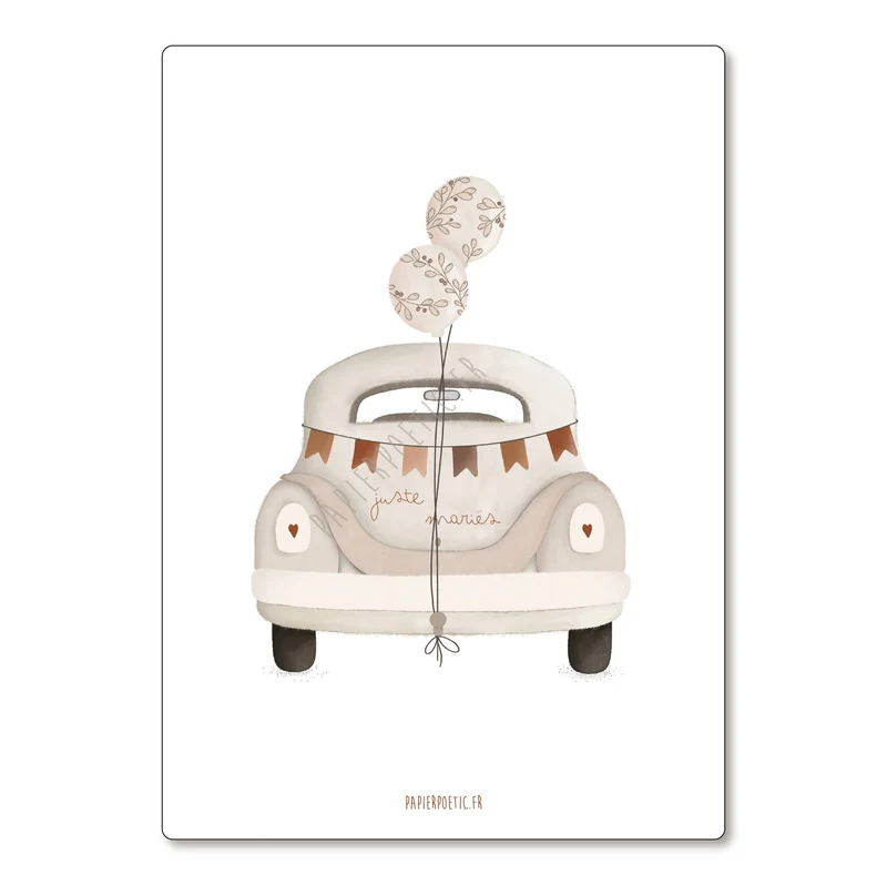 Carte/Card "Voitures des mariées"