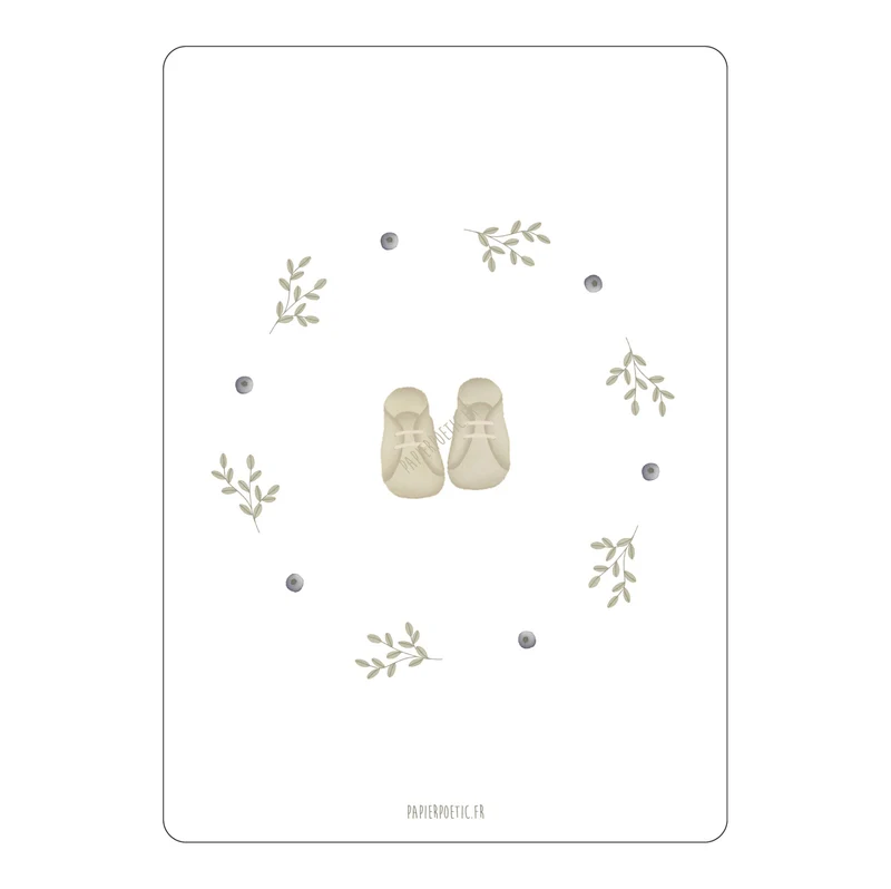 Carte Postale / Card "Couronne Chaussons Sauge"