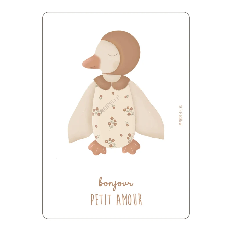 Carte Postale / Card "Doudou Canard Girl"
