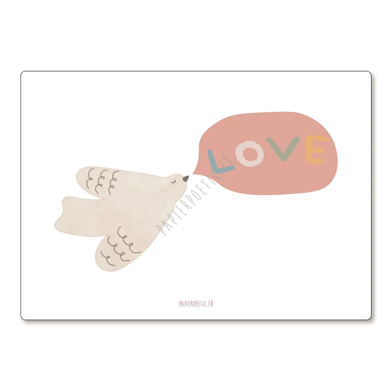 Carte Postale / Card "Oiseau bulle love"