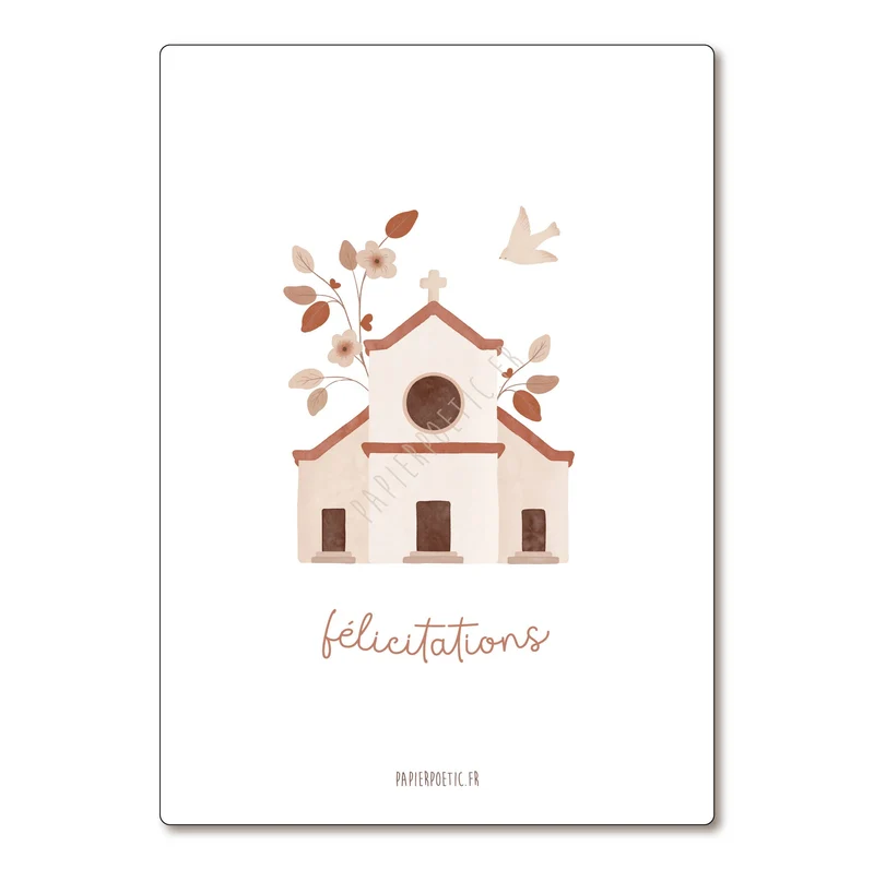 Carte Postale / Card "Félicitations église"