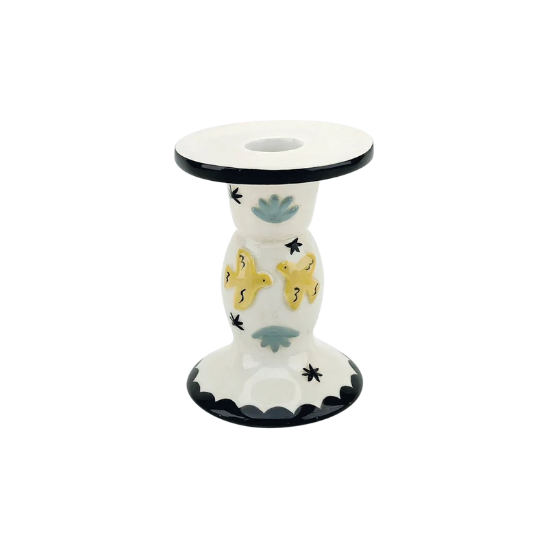 Bougeoir amour oiseaux L8,2 P7,9 H10,5cm