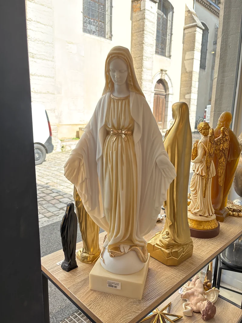 Statue Vierge Miraculeuse albâtre