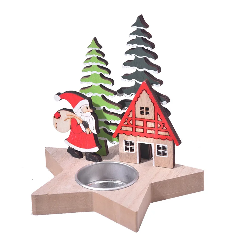 Bougeoir en bois Noël