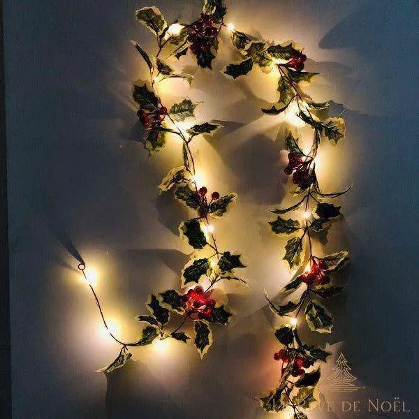 Guirlande lumineuse Houx de Noël