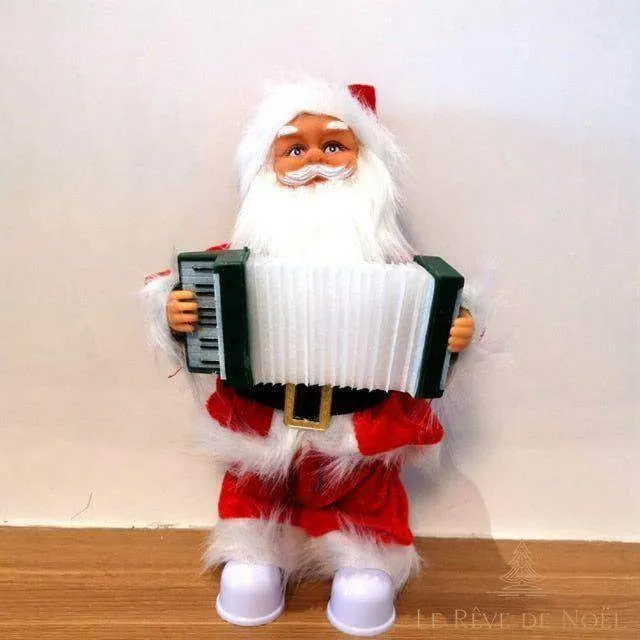Automate Père Noël musical - accordéon