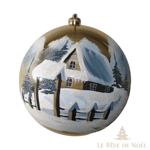 Boule de Noël faite main Or - Portail de la maison