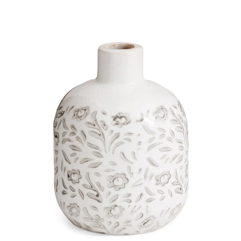 Vase en céramique - Fleurs imprimées