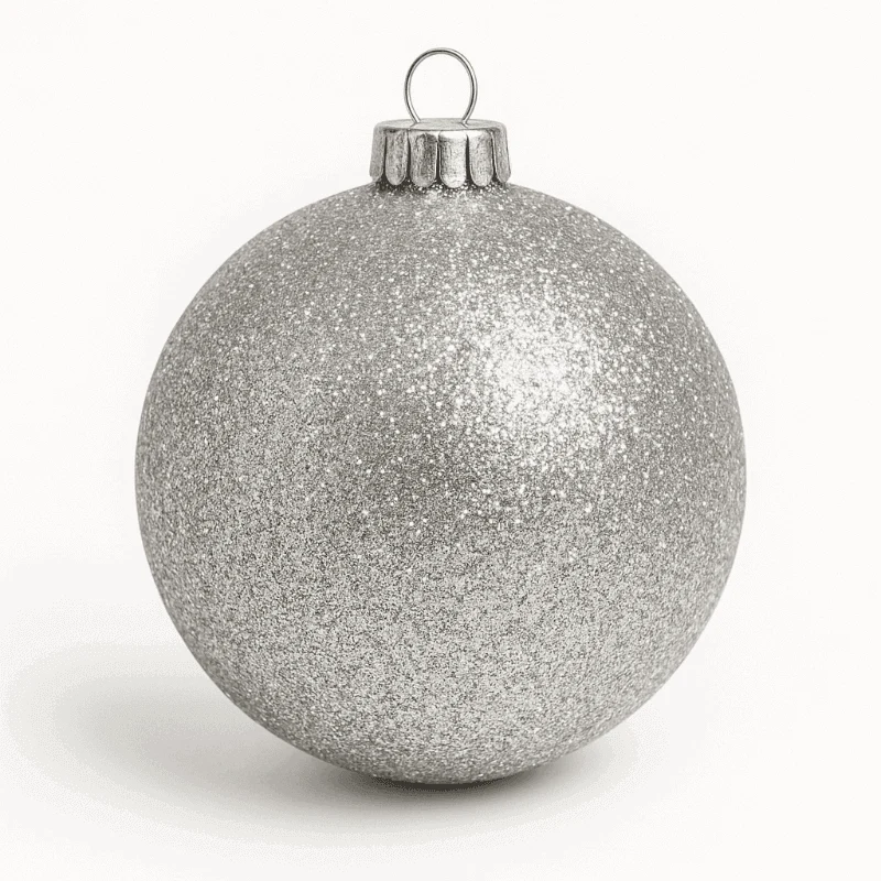 Boule de Noël pailletée argent