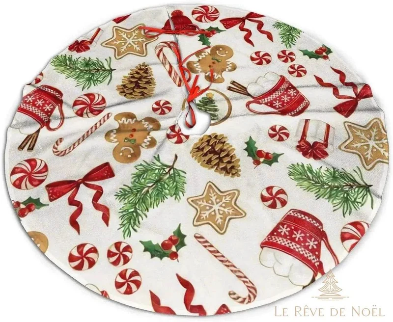 Tapis Noël rond pour pied de sapin