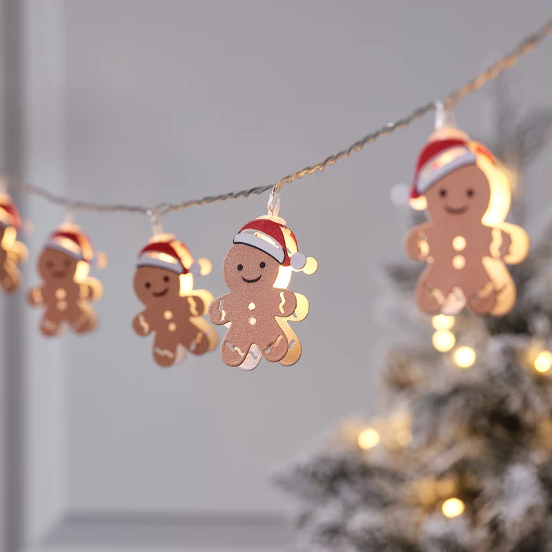Guirlande Lumineuse 10 LED Bonhommes Pain D’Épices