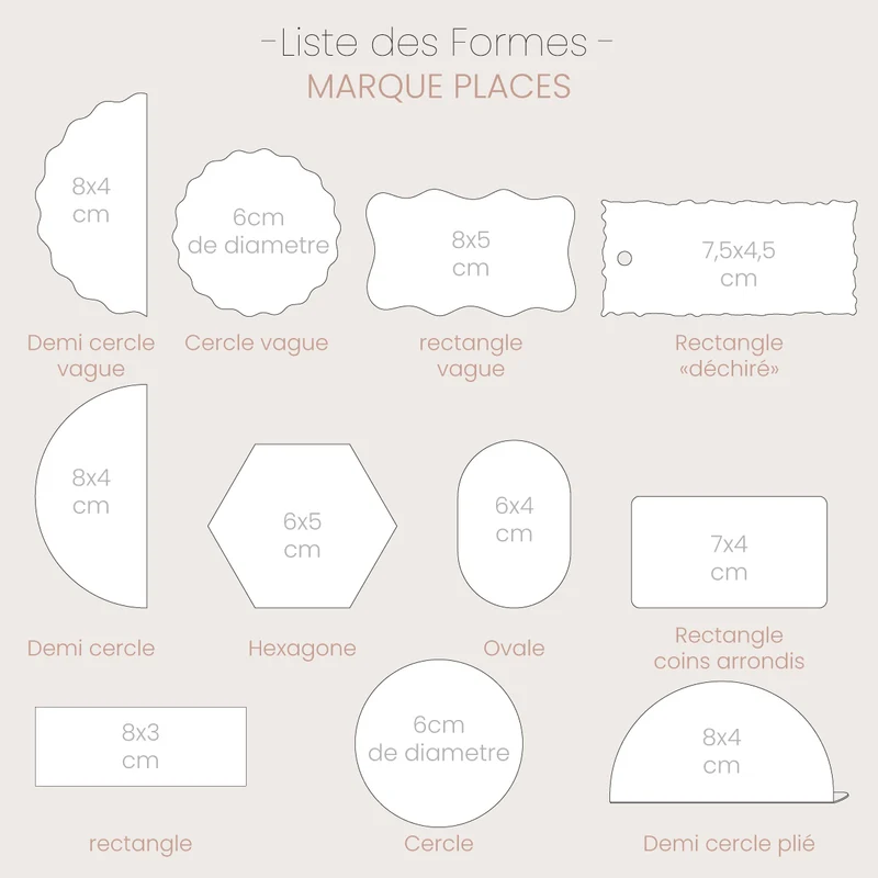 Marque-place sur-mesure